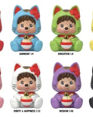 Monchhichi Rokimoto Figur Cup of Fun Lucky Cat Series 10 cm Blind Box Display (6)