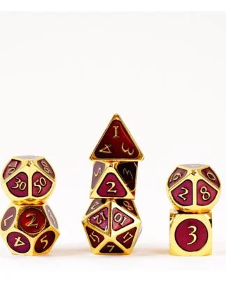FanRoll Würfel Set Gold with Purple Enamel (7)