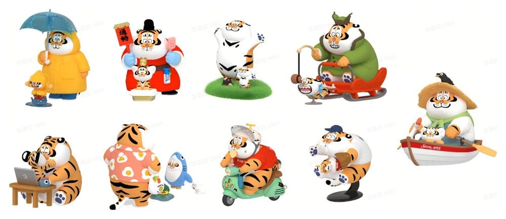 Alexander The Fat Tiger Blind Box Minifiguren Tiger Cub Diaries Display (8)