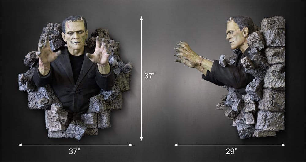 Frankenstein Wand-Skulptur 1/1 Boris Karloff als Frankensteins Monster 94 x 94 cm – Bild 3