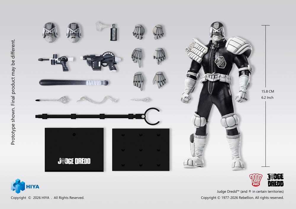 Judge Dredd Exquisite Super Actionfigur 1/12 Judge Dredd Black & White Ver. 15 cm – Bild 2