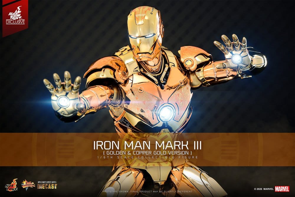 Iron Man Movie Masterpiece Diecast Actionfigur 1/6 Iron Man Mark III (Golden & Copper Gold Version) Hot Toys Exclusive 33 cm – Bild 2
