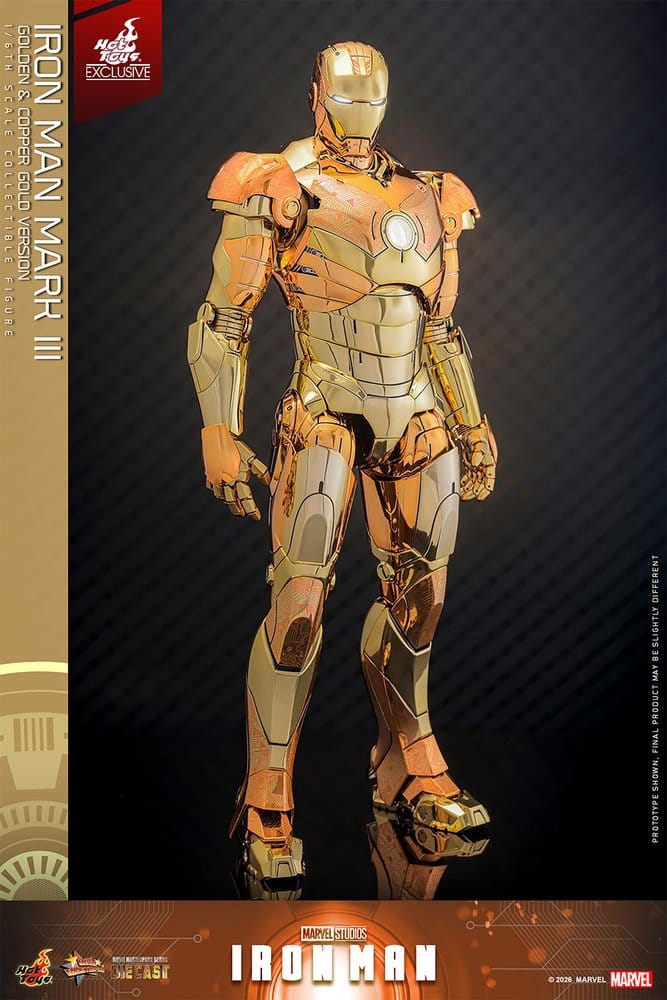 Iron Man Movie Masterpiece Diecast Actionfigur 1/6 Iron Man Mark III (Golden & Copper Gold Version) Hot Toys Exclusive 33 cm – Bild 3