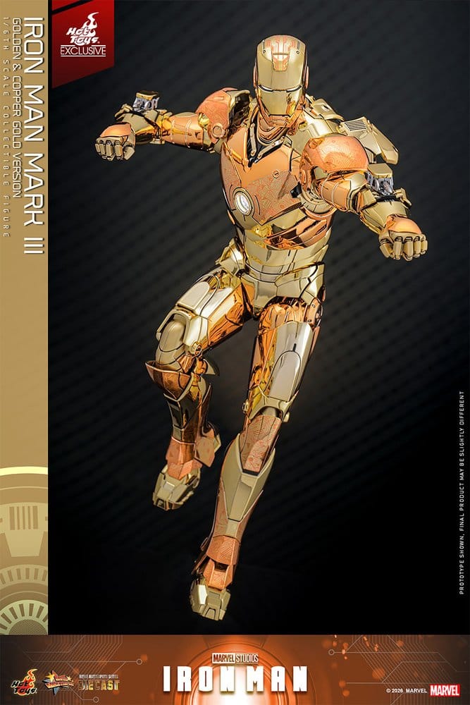 Iron Man Movie Masterpiece Diecast Actionfigur 1/6 Iron Man Mark III (Golden & Copper Gold Version) Hot Toys Exclusive 33 cm – Bild 4