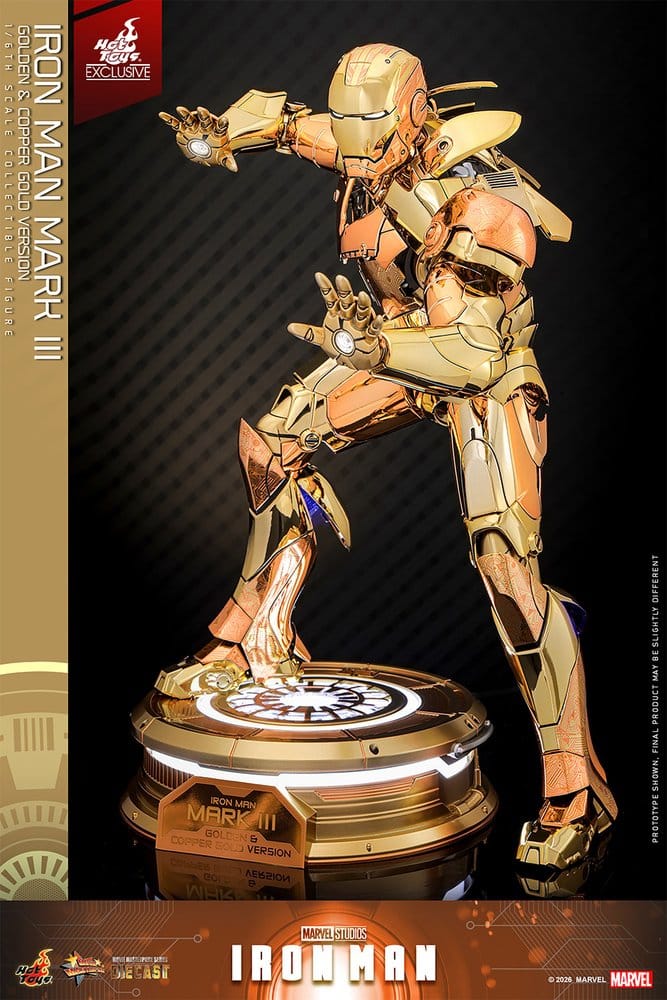 Iron Man Movie Masterpiece Diecast Actionfigur 1/6 Iron Man Mark III (Golden & Copper Gold Version) Hot Toys Exclusive 33 cm – Bild 5