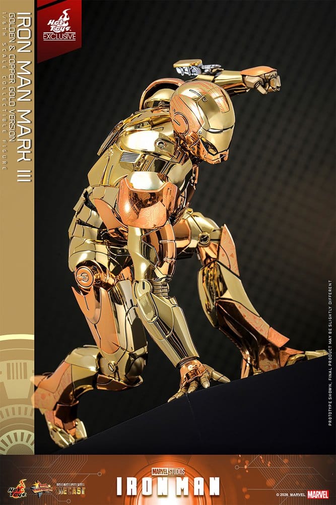Iron Man Movie Masterpiece Diecast Actionfigur 1/6 Iron Man Mark III (Golden & Copper Gold Version) Hot Toys Exclusive 33 cm – Bild 6