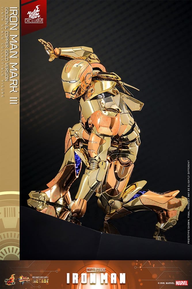 Iron Man Movie Masterpiece Diecast Actionfigur 1/6 Iron Man Mark III (Golden & Copper Gold Version) Hot Toys Exclusive 33 cm – Bild 7