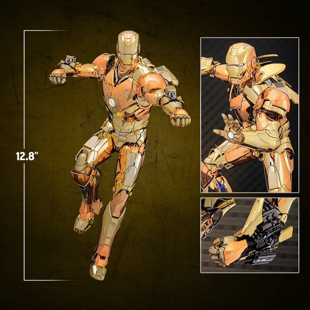 Iron Man Movie Masterpiece Diecast Actionfigur 1/6 Iron Man Mark III (Golden & Copper Gold Version) Hot Toys Exclusive 33 cm – Bild 15