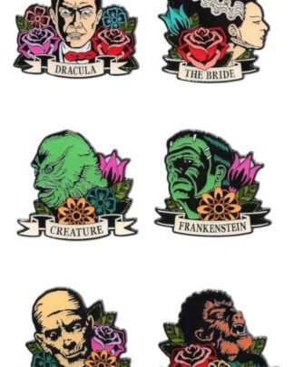 Universal Monsters Ansteck-Pins Floral Tattoo Mystery Blind Display (12)