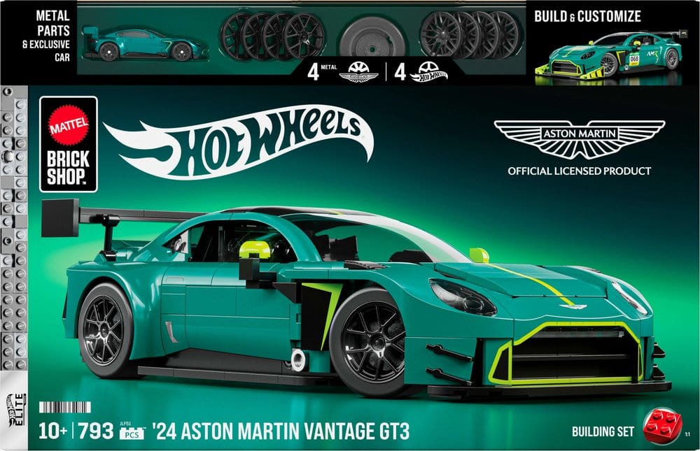 Hot Wheels Elite Mattel Brick Shop Bauset 1/16 '24 Aston Martin Vantage GT3 – Bild 6