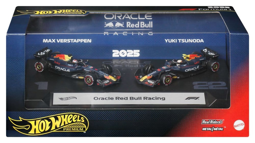 Formel 1 Hot Wheels Premium Die-Cast Fahrzeuge 2er-Pack 1/64 Oracle Red Bull Racing – Bild 2