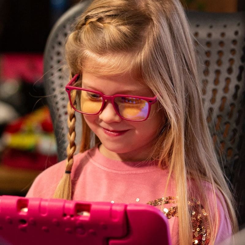 Numskull eSports Brille Kids Pink Blue Light Blocking – Bild 2