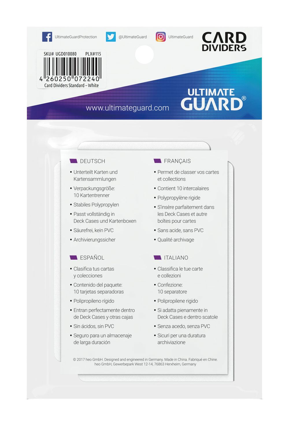 Ultimate Guard Card Dividers Standard Size (10) - White – Bild 4