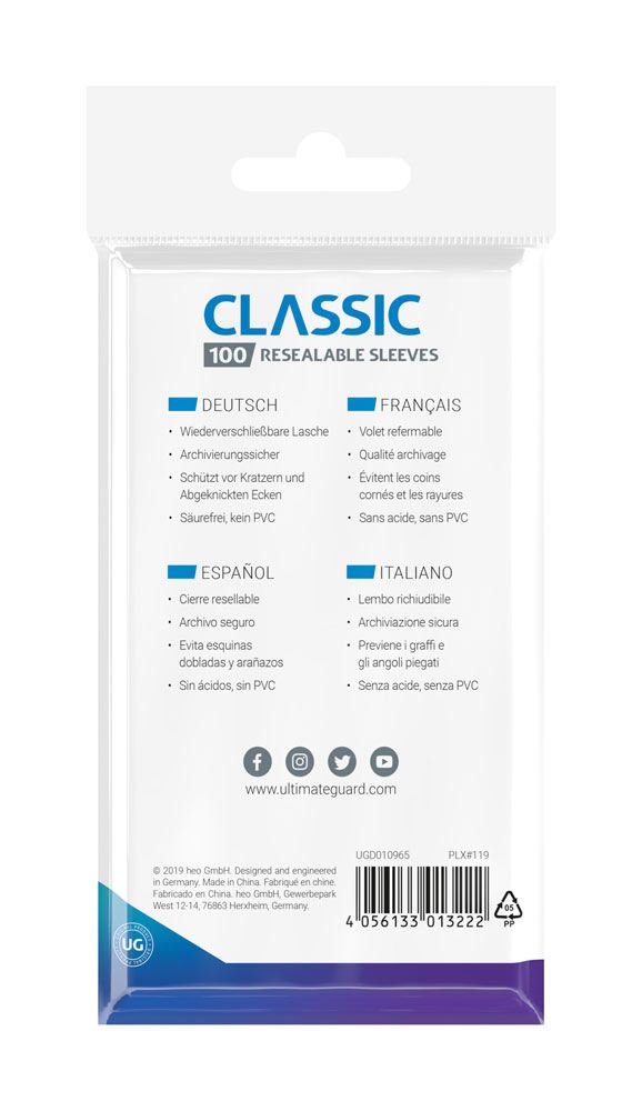 Ultimate Guard Classic Sleeves Standard Size (100) - Resealable – Bild 3