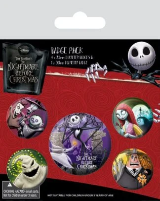 Nightmare Before Christmas Ansteck-Buttons 5er-Pack Characters