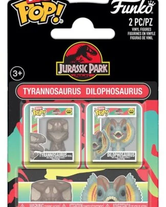 Jurassic Park Bitty POP! Vinyl Figuren 2er-Pack Tyrannosaurus Fossil & Dilophosaurus 2 cm
