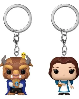 Die Schöne und das Biest POP! Vinyl Schlüsselanhänger 2er-Pack Belle & Beast 4 cm
