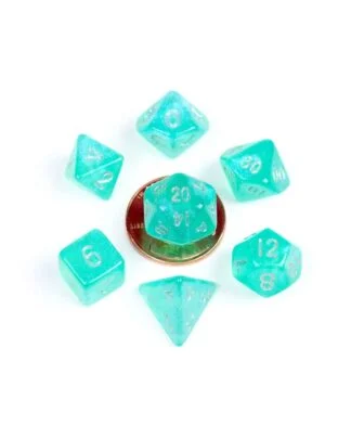 FanRoll Mini Würfel Set Stardust Turquoise (7)