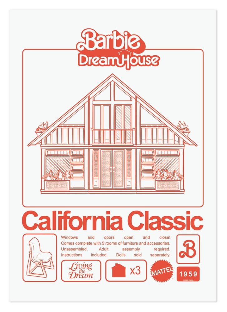Barbie Kunstdruck California Classic DreamHouse Limited Edition