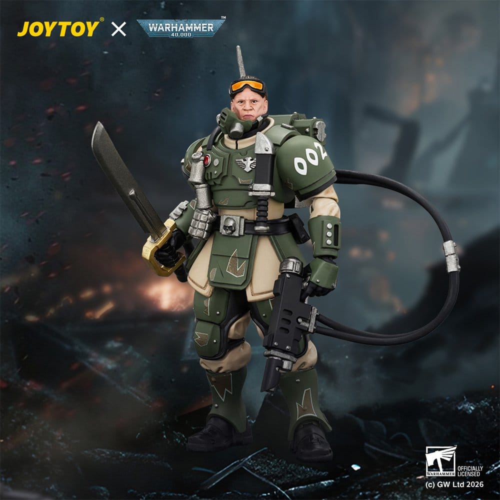 Warhammer Actionfigur Astra Militarum Kasrkin 7 with Hot-shot Laspistol and Power Sword – Bild 7