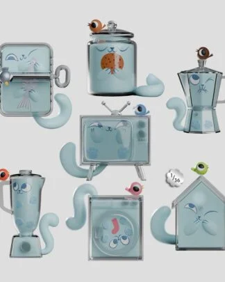 Ghost Cat Minifiguren S1 6 cm Blind Box Display (6)