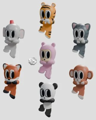 Tiny Shiny Hiney Peakers Minifiguren 6 cm Blind Box Display (6)