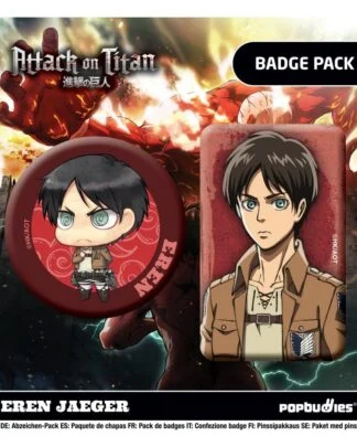 Attack on Titan Anstecker 2er-Pack Eren Jaeger