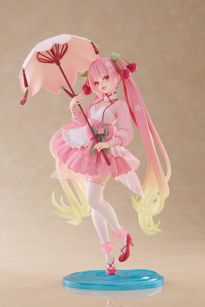 Hatsune Miku AMP PVC Statue Newley Written Sakura Miku Sakura Dress Ver. 21 cm – Bild 3