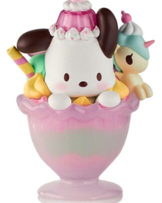 Hello Kitty & Friends Window Box Figur Fast Food Pochacco Pink Unicorn Sundae 9 cm