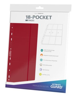 Ultimate Guard 18-Pocket Pages Side-Loading (10) - Red