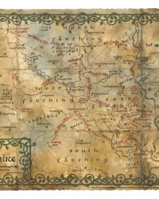 Der Hobbit Kunstdruck Map of the Shire 74 x 54 cm