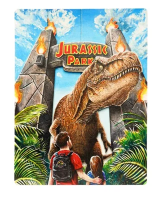 Jurassic Park WoodArts 3D Holzdruck Rex Attack 30 x 40 cm
