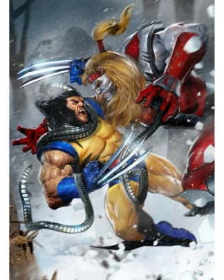Marvel Kunstdruck Wolverine vs Omega Red 46 x 61 cm - ungerahmt