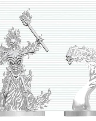 Dungeons & Dragons Nolzur's Marvelous Miniatures Miniatur unbemalt Flammendes Skelett & Flammenschädel 14 cm