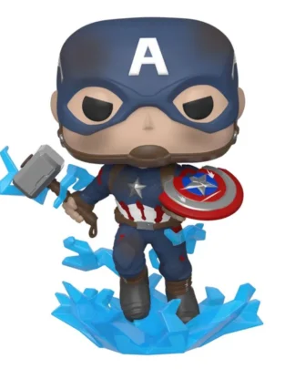 Avengers: Endgame POP! Movies Vinyl Figur Captain America w/Broken Shield & Mjölnir 9 cm